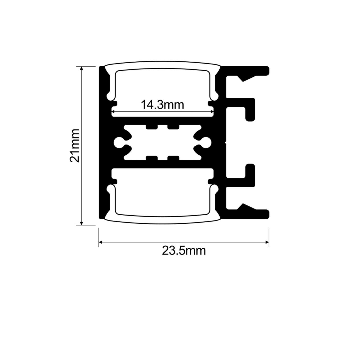 Up & Down LED Profile (Black) - Image 2