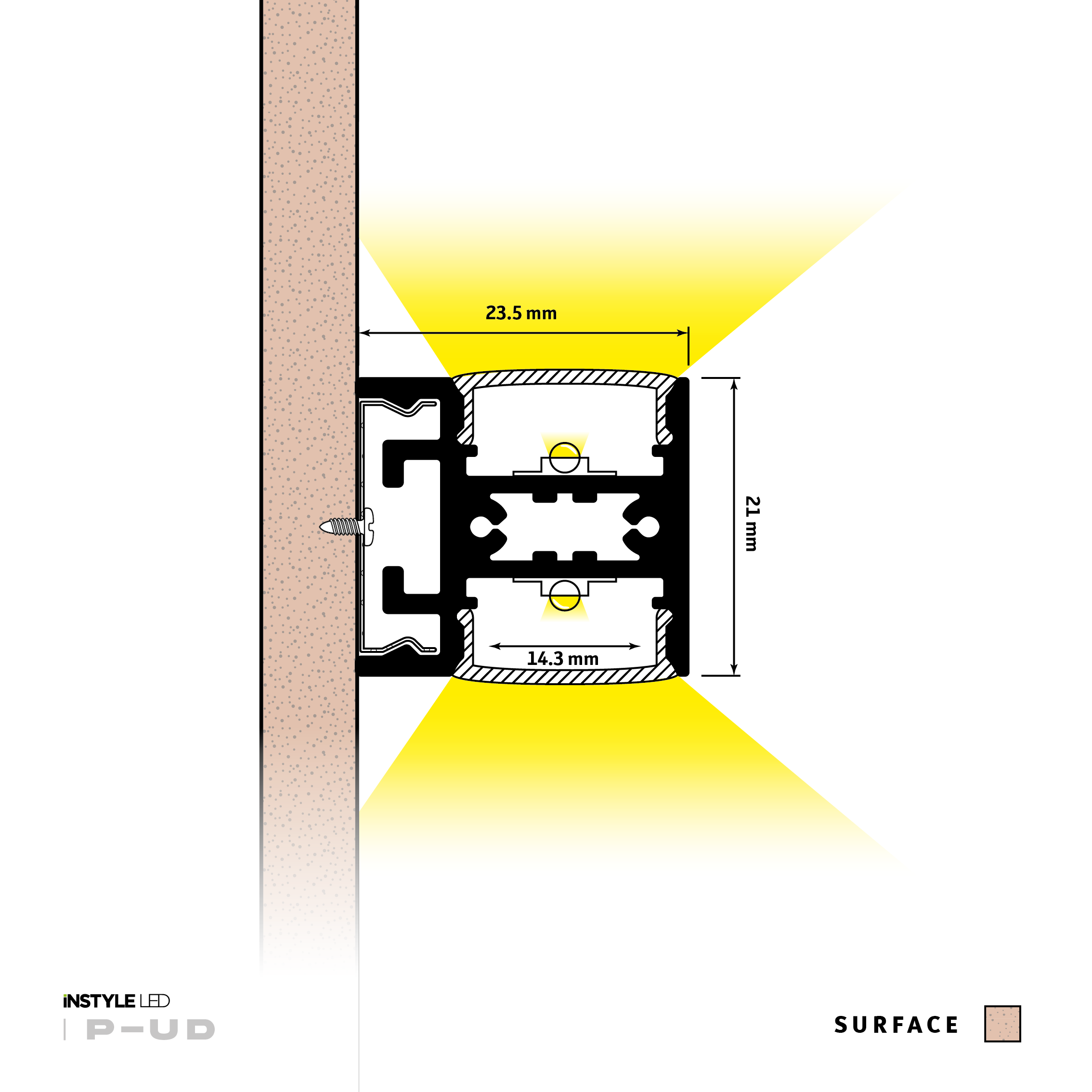 Up & Down LED Profile (Black) - Image 3