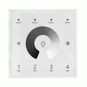 4 Zone | Wireless | DMX | Single Colour | Wall Plate Controller (White)